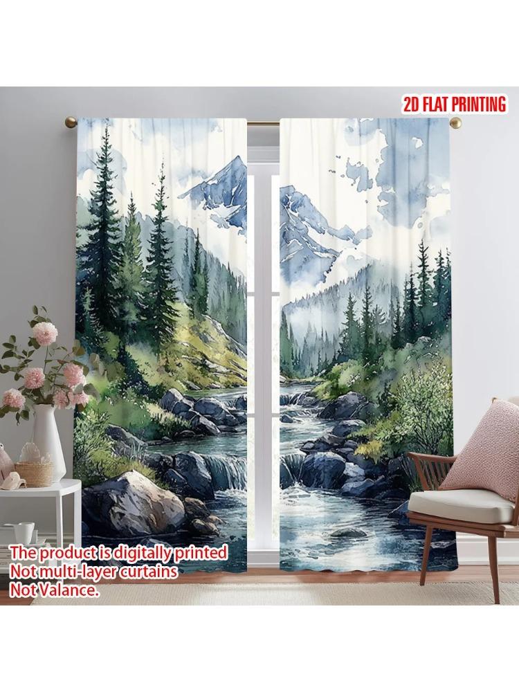 Set Of 2 Plane Printing Popular Curtains Serene Forest Stream Versatile Polyester Without Rod Outdoor Decorations Made W100*H70(CM)-Hooks&2PCS
Set Of 2 Plane Printing Popular Curtains Serene Forest Stream Versatile Polyester Without Rod Outdoor Decorations Made W100*H70(CM)-Hooks&2PCS