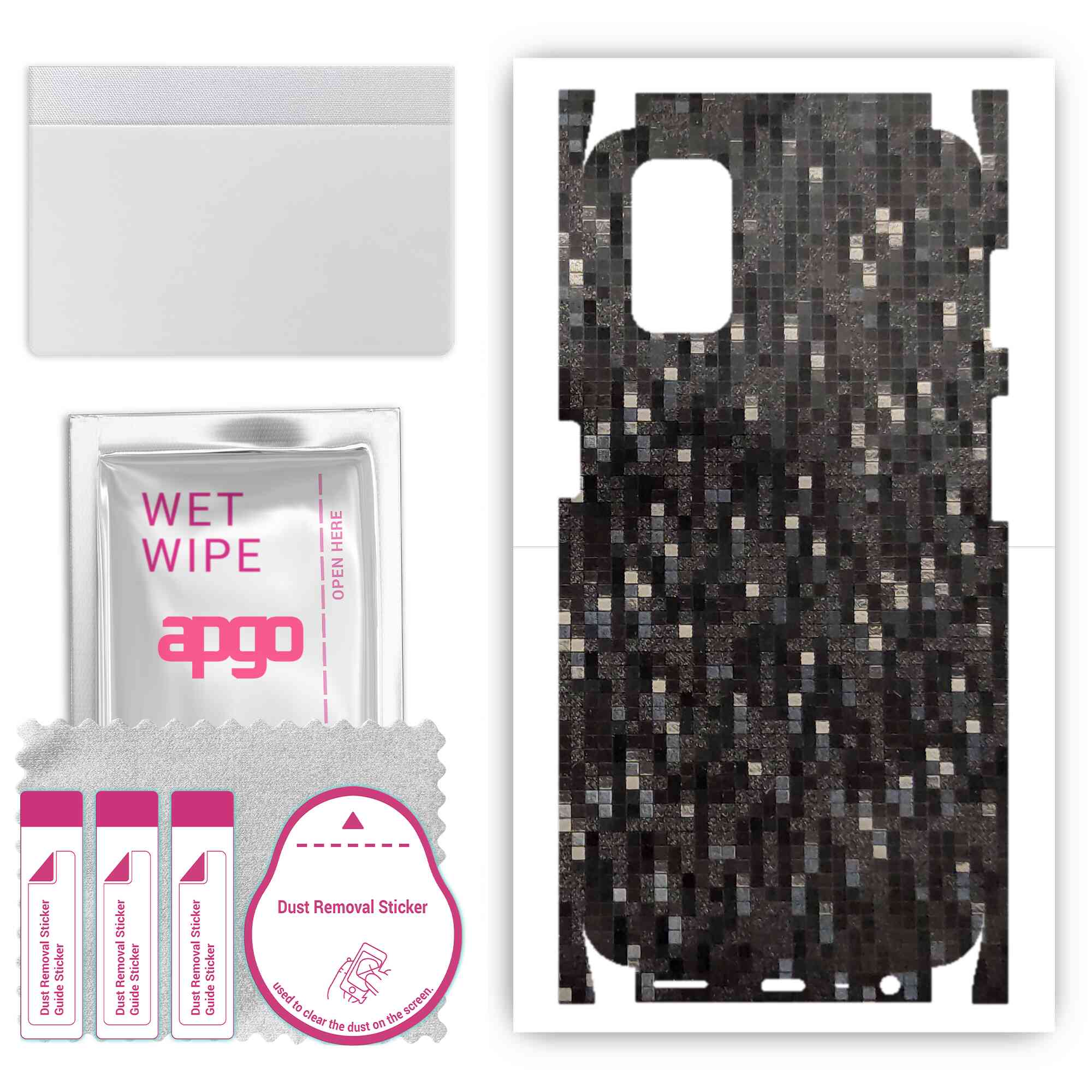 Apgo Protective Skin Sticker for back+sides for Oppo A52, Full Wrap Film, Foil, Vinyl - Pattern Carbon Black Pixel
Apgo Protective Skin Sticker for back+sides for Oppo A52, Full Wrap Film, Foil, Vinyl - Pattern Carbon Black Pixel