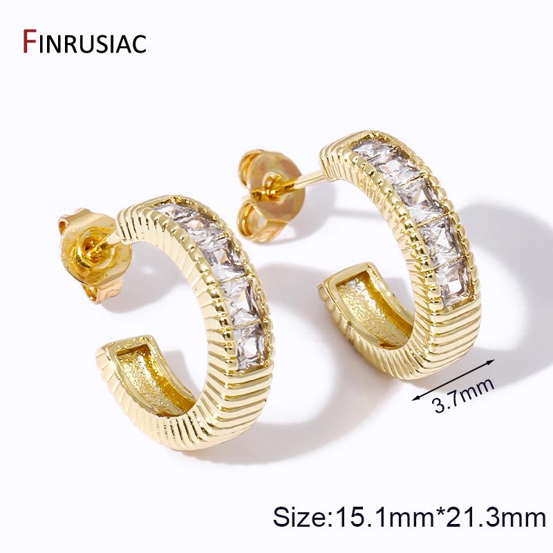 New Classic Zircon C-Shape Stud Earrings For Women Brass Ear Stud Party Jewelry Accessories 1 pair
New Classic Zircon C-Shape Stud Earrings For Women Brass Ear Stud Party Jewelry Accessories 1 pair