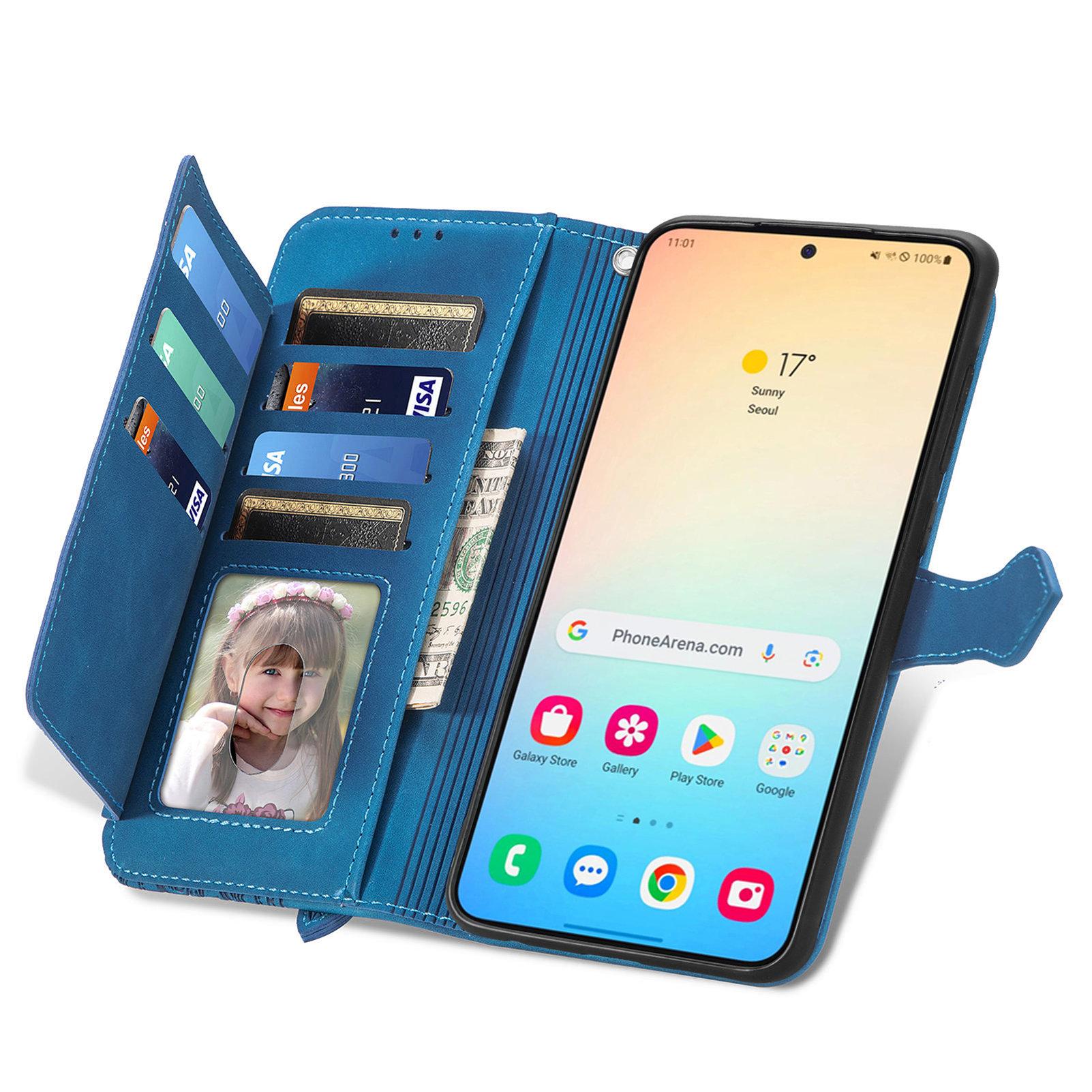 For Samsung Galaxy S24+ Zipper Wallet Case with Strap Flower Imprint PU Leather Phone Cover Blue
For Samsung Galaxy S24+ Zipper Wallet Case with Strap Flower Imprint PU Leather Phone Cover Blue
