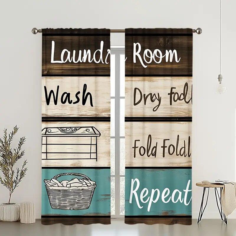 Laundry Daily Pattern Printed Curtains Window Decoration Home Room Set Of 2 Made Polyester W100*H70(CM)-Grommet top&2PCS
Laundry Daily Pattern Printed Curtains Window Decoration Home Room Set Of 2 Made Polyester W100*H70(CM)-Grommet top&2PCS
