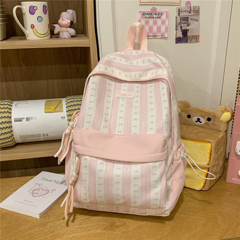 Striped Colorblock Backpack Large Capacity Student Schoolbag Lightweight Backpack
Striped Colorblock Backpack Large Capacity Student Schoolbag Lightweight Backpack