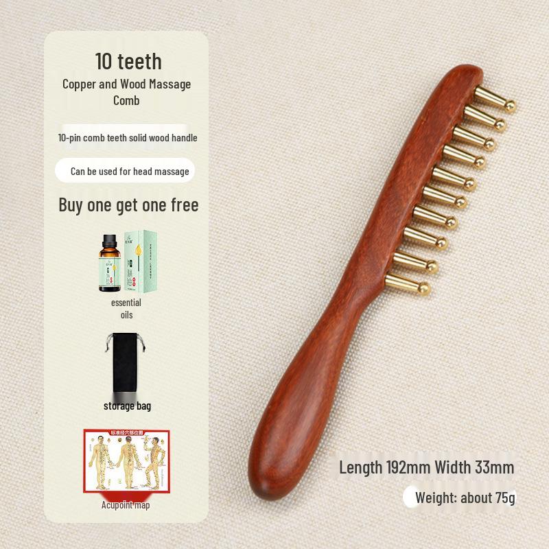 Pure Brass & Gold Sandalwood Massage Comb - Long Handle, Thickened Wide Tooth, Universal for Men & Women
Pure Brass & Gold Sandalwood Massage Comb - Long Handle, Thickened Wide Tooth, Universal for Men & Women