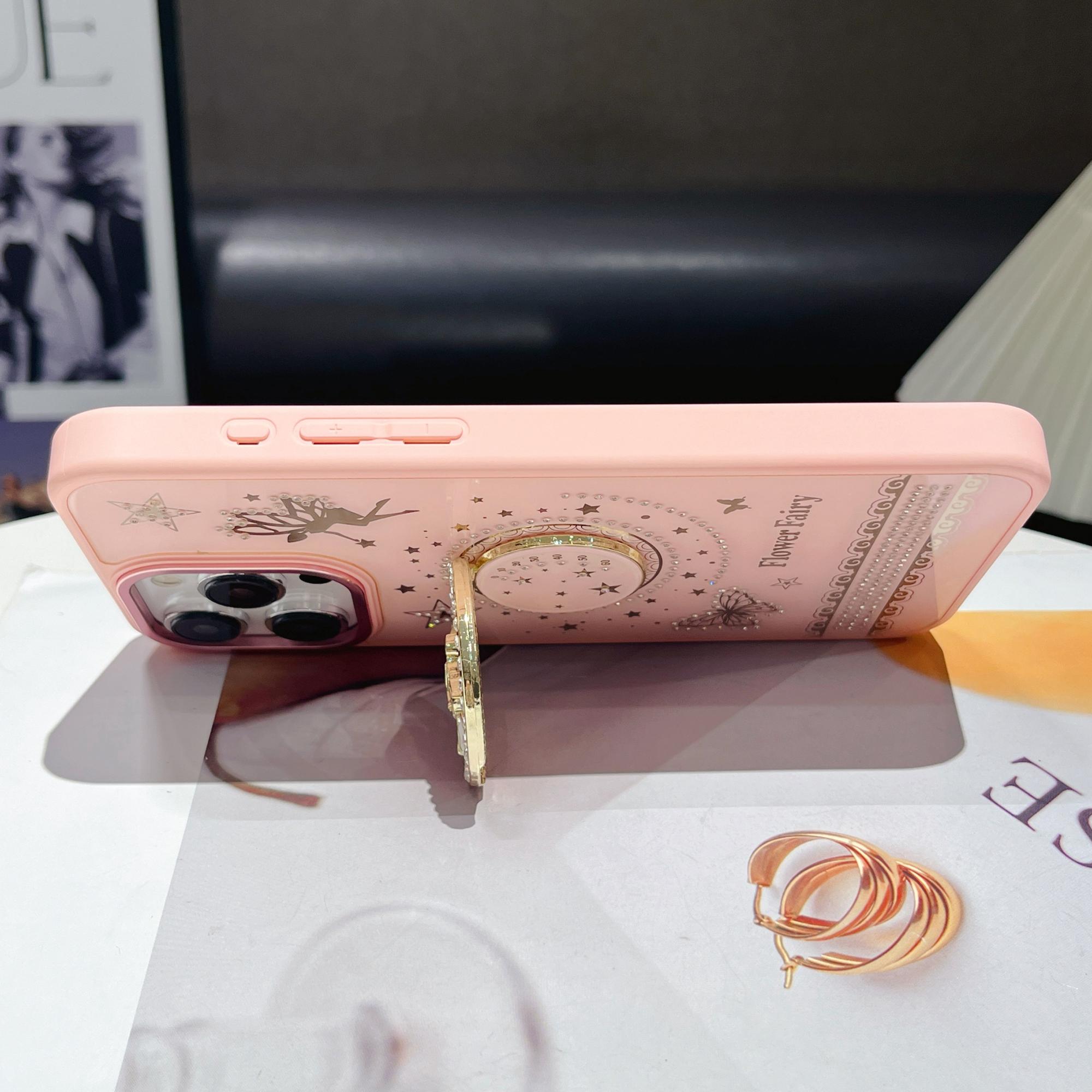 For iPhone 16 Pro Max Case Flower Fairy Pattern TPU+PC Phone Back Cover with Kickstand Baby Blue 
For iPhone 16 Pro Max Case Flower Fairy Pattern TPU+PC Phone Back Cover with Kickstand Baby Blue