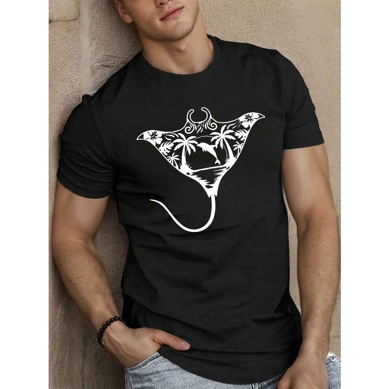 European sizes Manta Ray Men s Short Sleeve T-Shirt - Summer Casual Round Neck Top with Manta Ray & Ray Fin Graphic, 4XL чорний
European sizes Manta Ray Men s Short Sleeve T-Shirt - Summer Casual Round Neck Top with Manta Ray & Ray Fin Graphic, 4XL чорний
