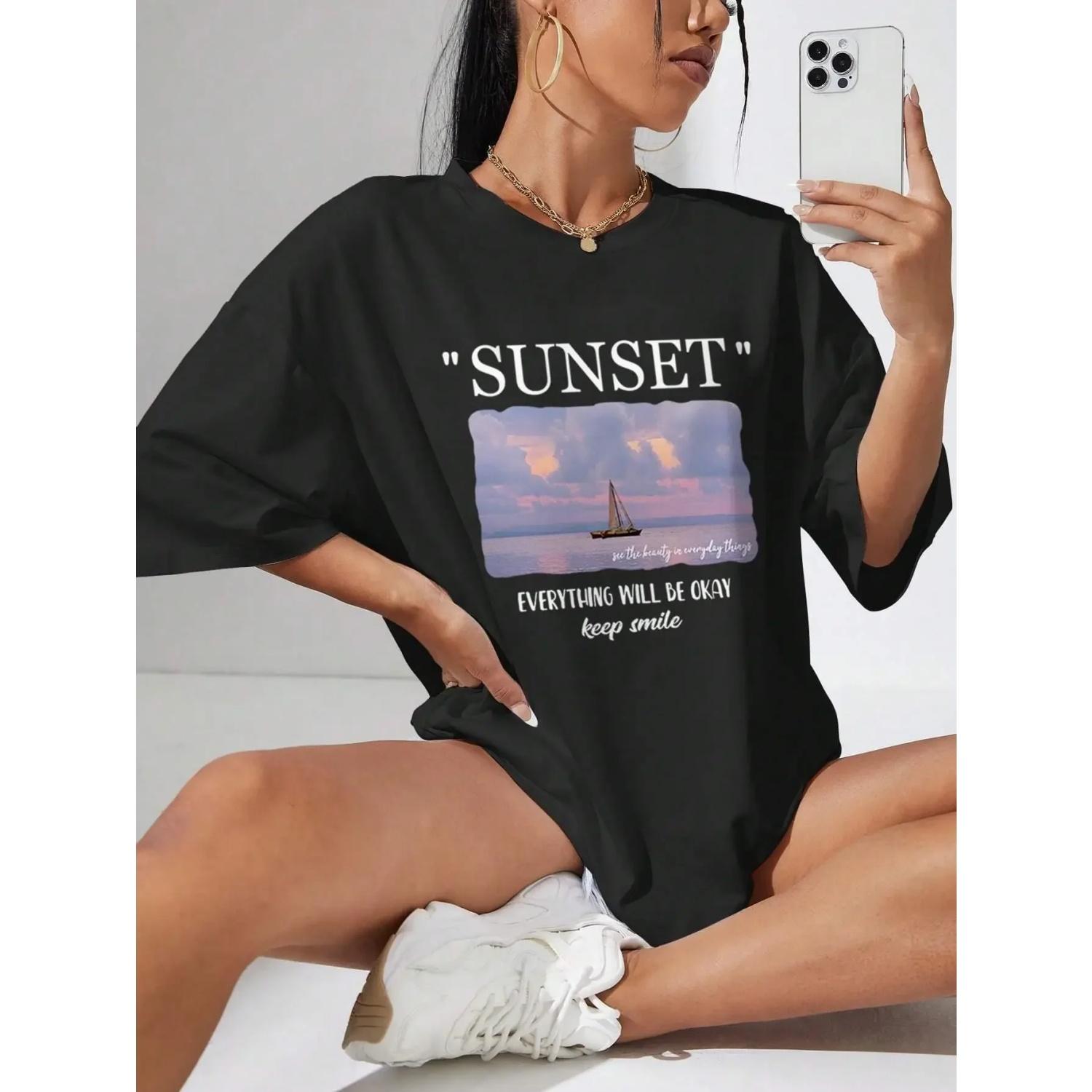 Every Time Will Be Okay Sunset Printed Tees Women T-Shirts Casual Soft Short Sleeve Tops Loose Comfortable Street Clothes S чёрный
Every Time Will Be Okay Sunset Printed Tees Women T-Shirts Casual Soft Short Sleeve Tops Loose Comfortable Street Clothes S чёрный