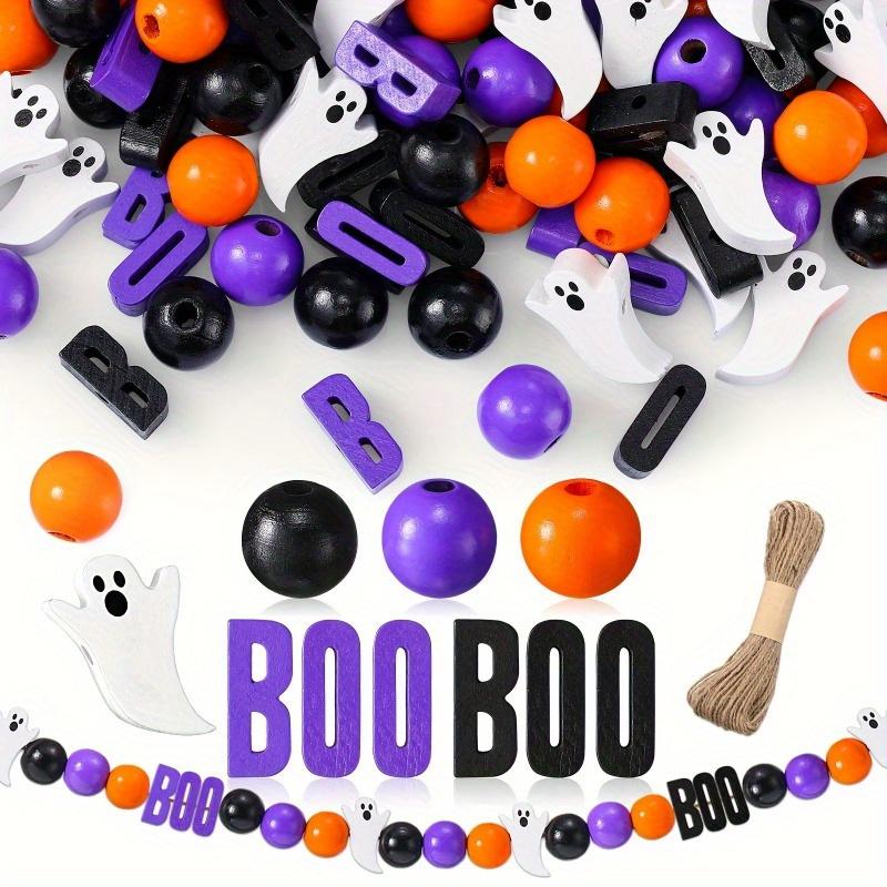110-Piece Halloween Craft Beads Set - Colorful Wooden Ghost & Farmhouse Spacer Beads With Twine Party Decor Pack of 110
110-Piece Halloween Craft Beads Set - Colorful Wooden Ghost & Farmhouse Spacer Beads With Twine Party Decor Pack of 110