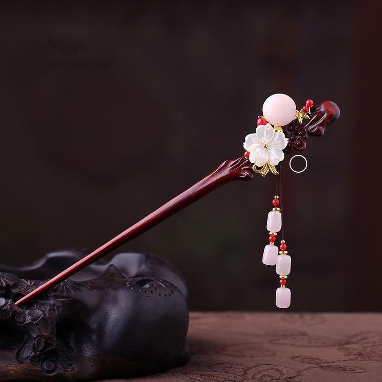 GEMCHIC Women s Vintage Chinese Style Red Sandalwood Hairpin with Cloisonné Flower and Tassel, Elegant Hanfu & Cheongsam Bun Accessory
GEMCHIC Women s Vintage Chinese Style Red Sandalwood Hairpin with Cloisonné Flower and Tassel, Elegant Hanfu & Cheongsam Bun Accessory