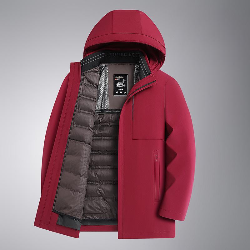 Men s Mid-Length White Goose Down Jacket with Removable Liner - Thickened Warm Coat for Middle-Aged Dads 4XL/195 (185-200 lbs) вина червоного кольору
Men s Mid-Length White Goose Down Jacket with Removable Liner - Thickened Warm Coat for Middle-Aged Dads 4XL/195 (185-200 lbs) вина червоного кольору
