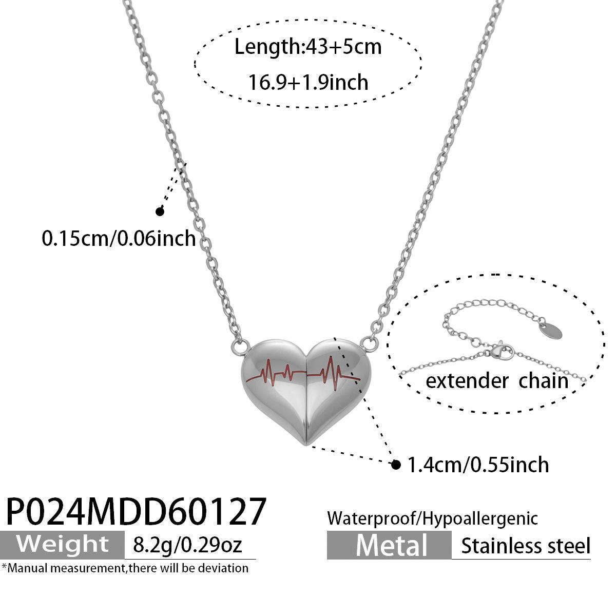 European-American Heart EKG Pendant Necklace: Simple, Luxurious, Niche Design in Stainless Steel.
European-American Heart EKG Pendant Necklace: Simple, Luxurious, Niche Design in Stainless Steel.