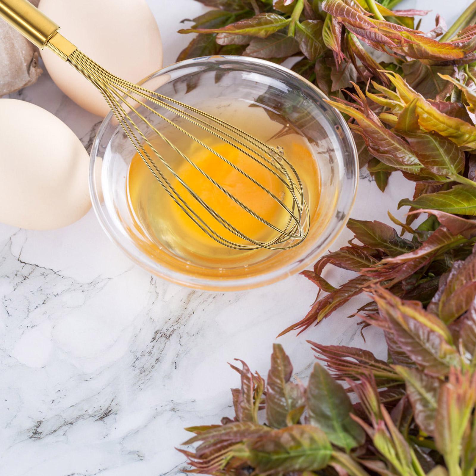 Венчик для взбивания шариков из нержавеющей стали, золотистый, ручной, для яиц, мини-кухонная утварь, матча