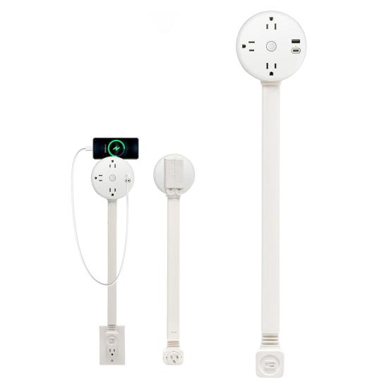 Подовжувач електричної розетки з USB-портами Захист від перевантаження по струму Компактний дизайн Поворотна на 180 градусів розетка-подовжувач білий
Подовжувач електричної розетки з USB-портами Захист від перевантаження по струму Компактний дизайн Поворотна на 180 градусів розетка-подовжувач білий