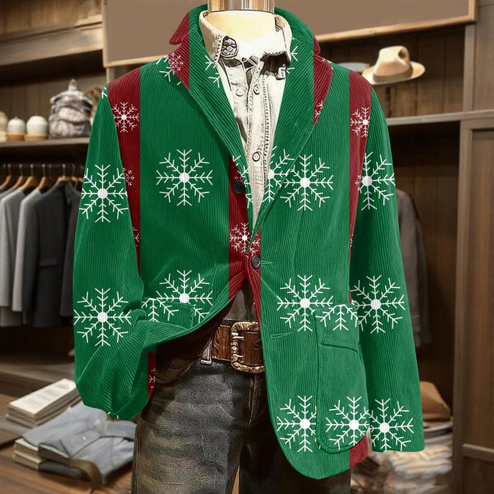Мужской уродливый рождественский вельветовый теплый карманный пиджак-кардиган, мужской повседневный костюм XXL
Мужской уродливый рождественский вельветовый теплый карманный пиджак-кардиган, мужской повседневный костюм XXL