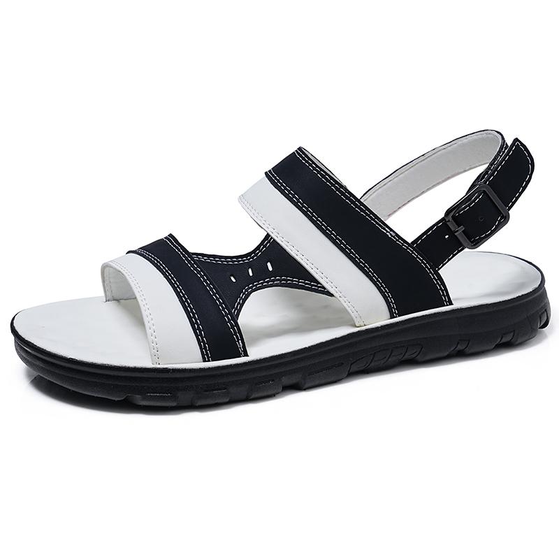 Men Black Leather Sandals Summer Brown Outdoor Hiking Sandals White Wide Head Open Toe Beach Shoes for Father Over Sized EU:48 чорний/білий
Men Black Leather Sandals Summer Brown Outdoor Hiking Sandals White Wide Head Open Toe Beach Shoes for Father Over Sized EU:48 чорний/білий