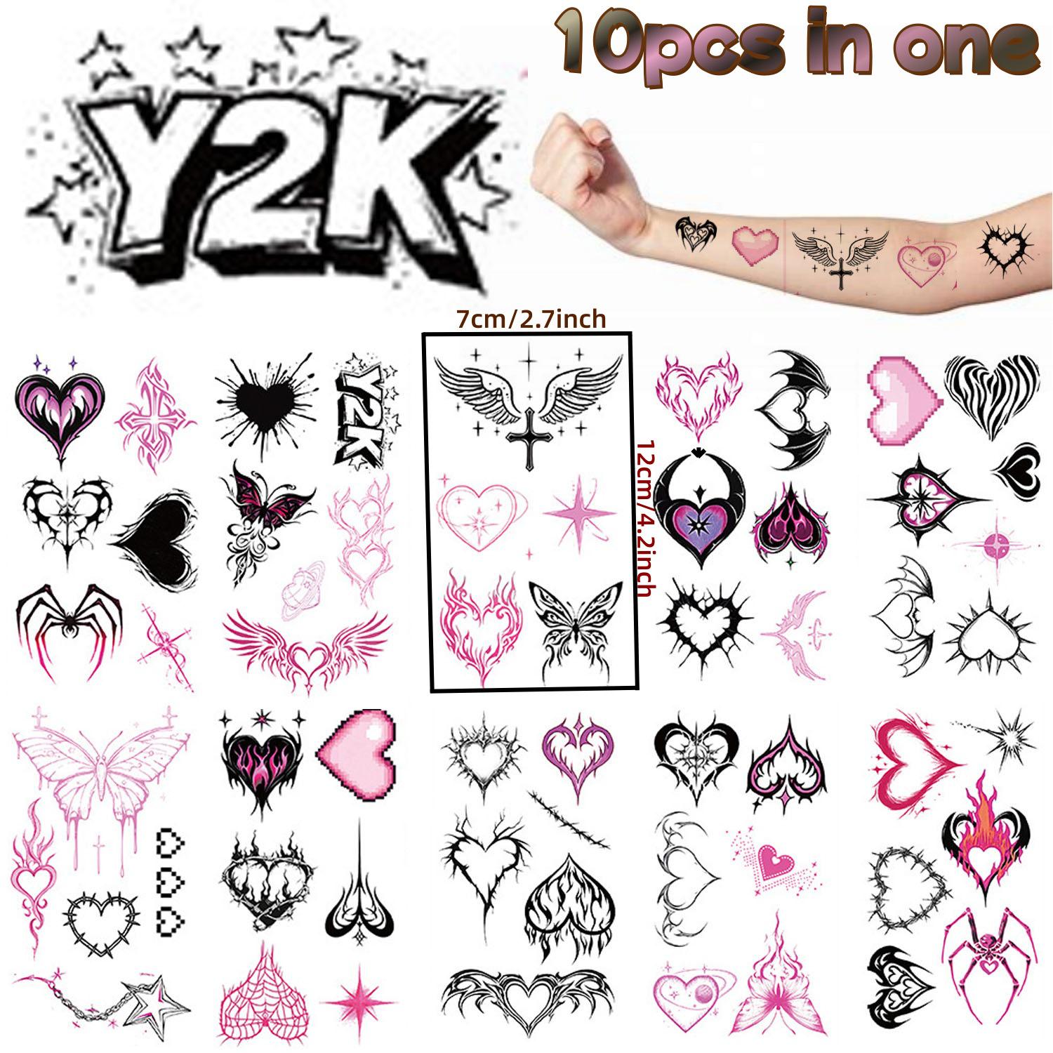 Y2K Heart-Shaped Waterproof Tattoo Stickers - 10-Pack, Trendy and Durable 12*7 cm
Y2K Heart-Shaped Waterproof Tattoo Stickers - 10-Pack, Trendy and Durable 12*7 cm