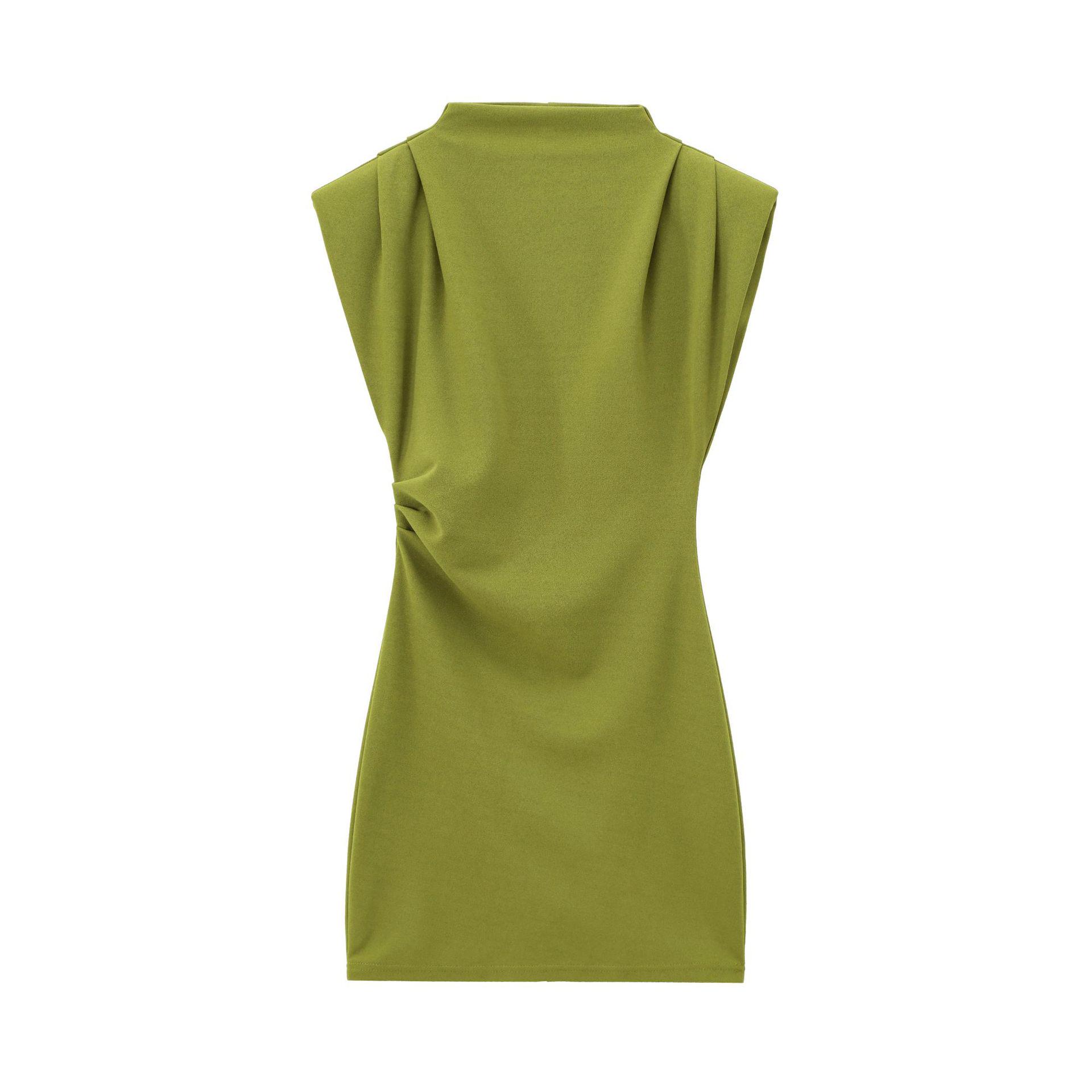 European & American Style Autumn/Winter Women s Bodycon Ruffled Sleeveless High-Neck Mini Dress with Waist-Slimming and Pad-Shoulder Design M
European & American Style Autumn/Winter Women s Bodycon Ruffled Sleeveless High-Neck Mini Dress with Waist-Slimming and Pad-Shoulder Design M