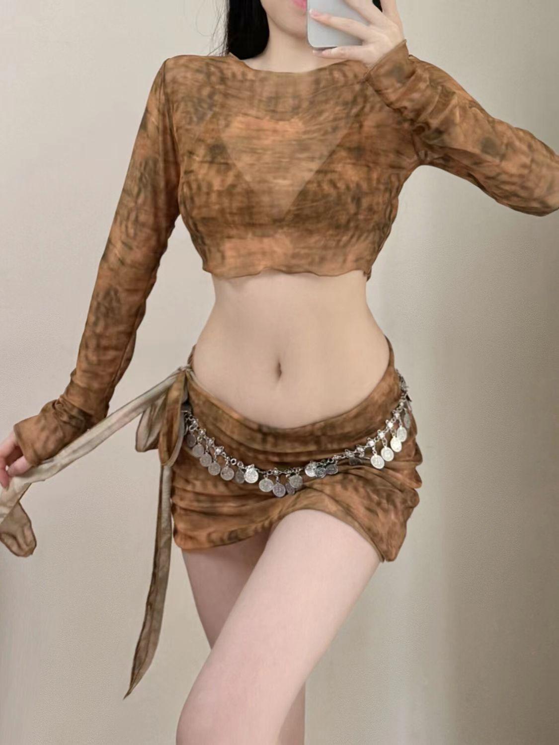 Корейский стиль раздельный купальник: Солнцезащитная накидка с длинными рукавами, юбкой на запах и кулиской для женщин. Large
Корейский стиль раздельный купальник: Солнцезащитная накидка с длинными рукавами, юбкой на запах и кулиской для женщин. Large