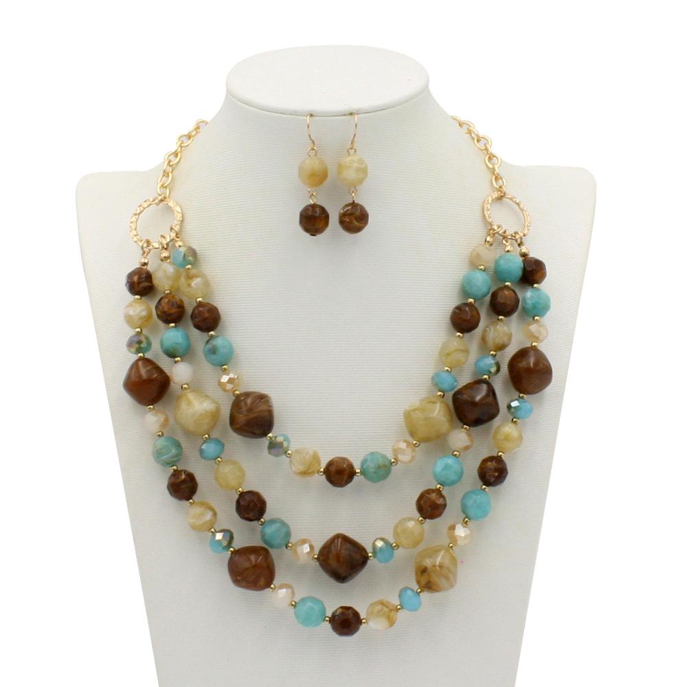 Fashion Acrylic Jewelry Women Retro Big Resin Stone Glass Beads Handmade Necklace Earring Set For Femme Christmas Gift
Fashion Acrylic Jewelry Women Retro Big Resin Stone Glass Beads Handmade Necklace Earring Set For Femme Christmas Gift