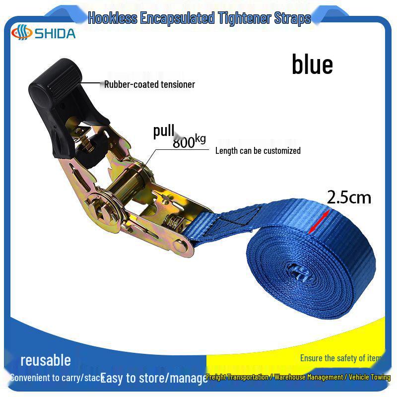 In Stock Rubber-Coated Self-Locking Ratchet Tie-Down Straps for Cargo and Luggage
In Stock Rubber-Coated Self-Locking Ratchet Tie-Down Straps for Cargo and Luggage