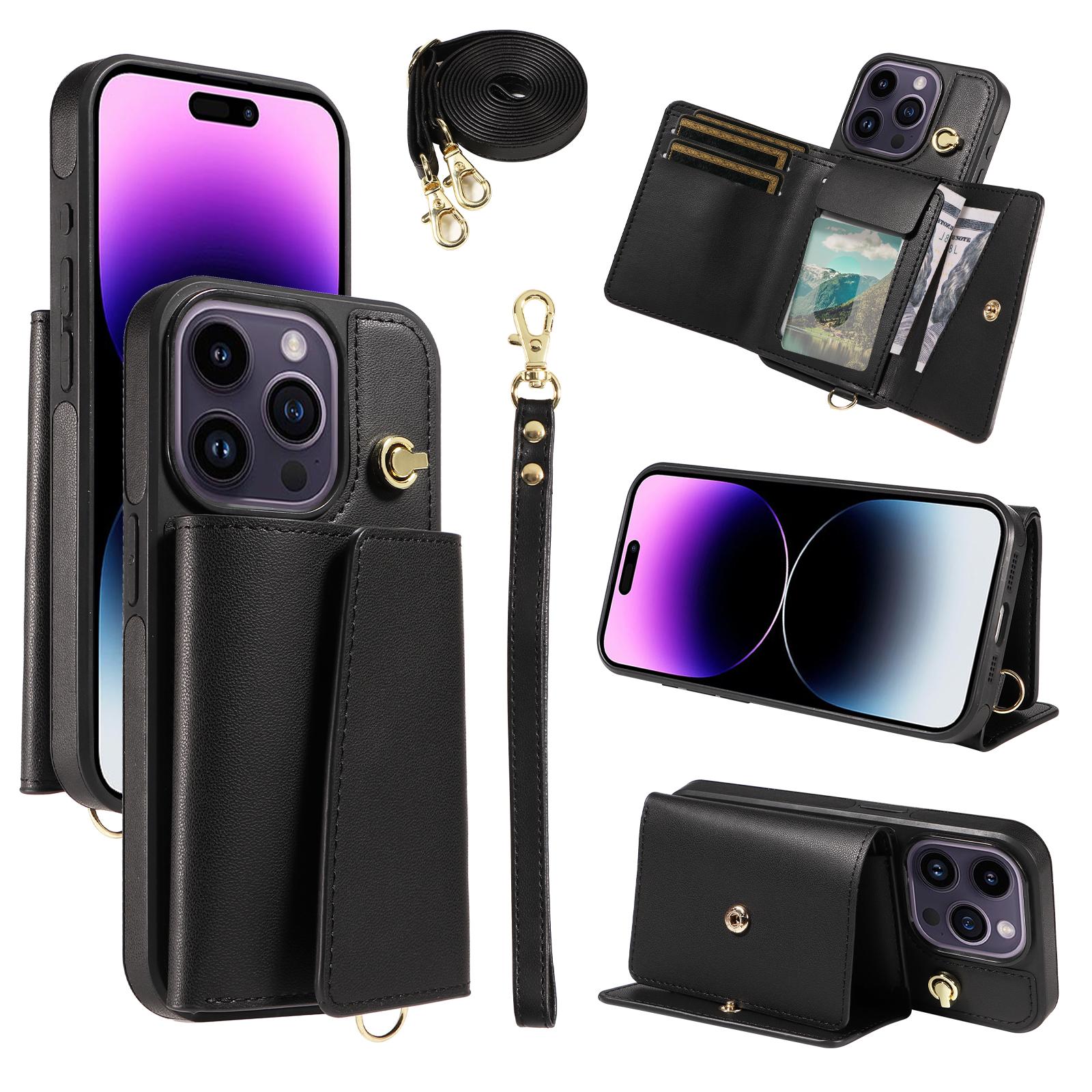 For iPhone 14 Pro Max Crossbody Phone Case Card Holder Kickstand Leather Coated TPU Mobile Cover A
For iPhone 14 Pro Max Crossbody Phone Case Card Holder Kickstand Leather Coated TPU Mobile Cover A