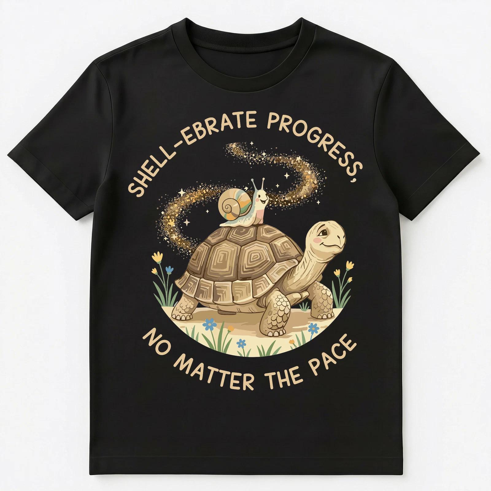 Cute Motivational Snail And Tortoise Artwork Unisex T-Shirt 2XL
Cute Motivational Snail And Tortoise Artwork Unisex T-Shirt 2XL