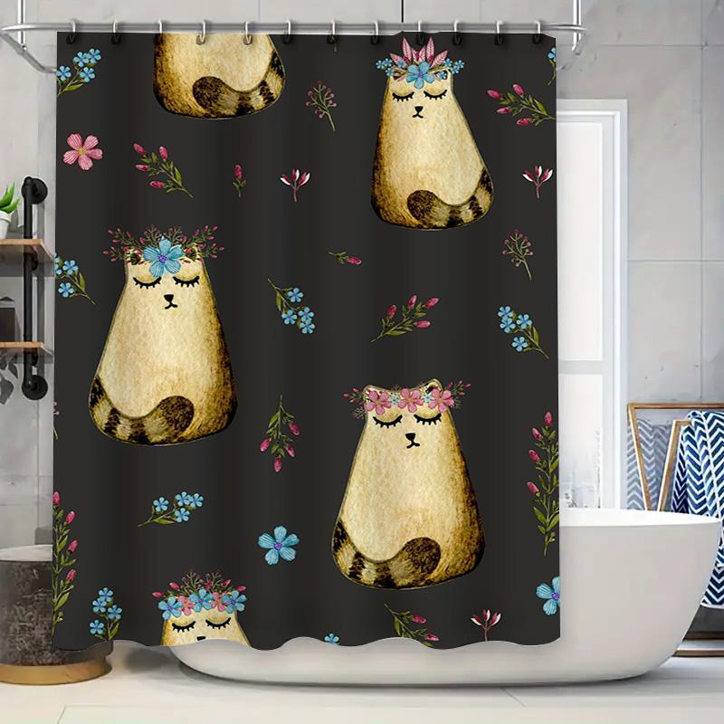 Modern Cartoon Print Shower Curtain Waterproof Fabric Bathroom Decor Flowers Animals Home Decoration Black Floral Design Shower W60H190(CM)-1 Pcs
Modern Cartoon Print Shower Curtain Waterproof Fabric Bathroom Decor Flowers Animals Home Decoration Black Floral Design Shower W60H190(CM)-1 Pcs
