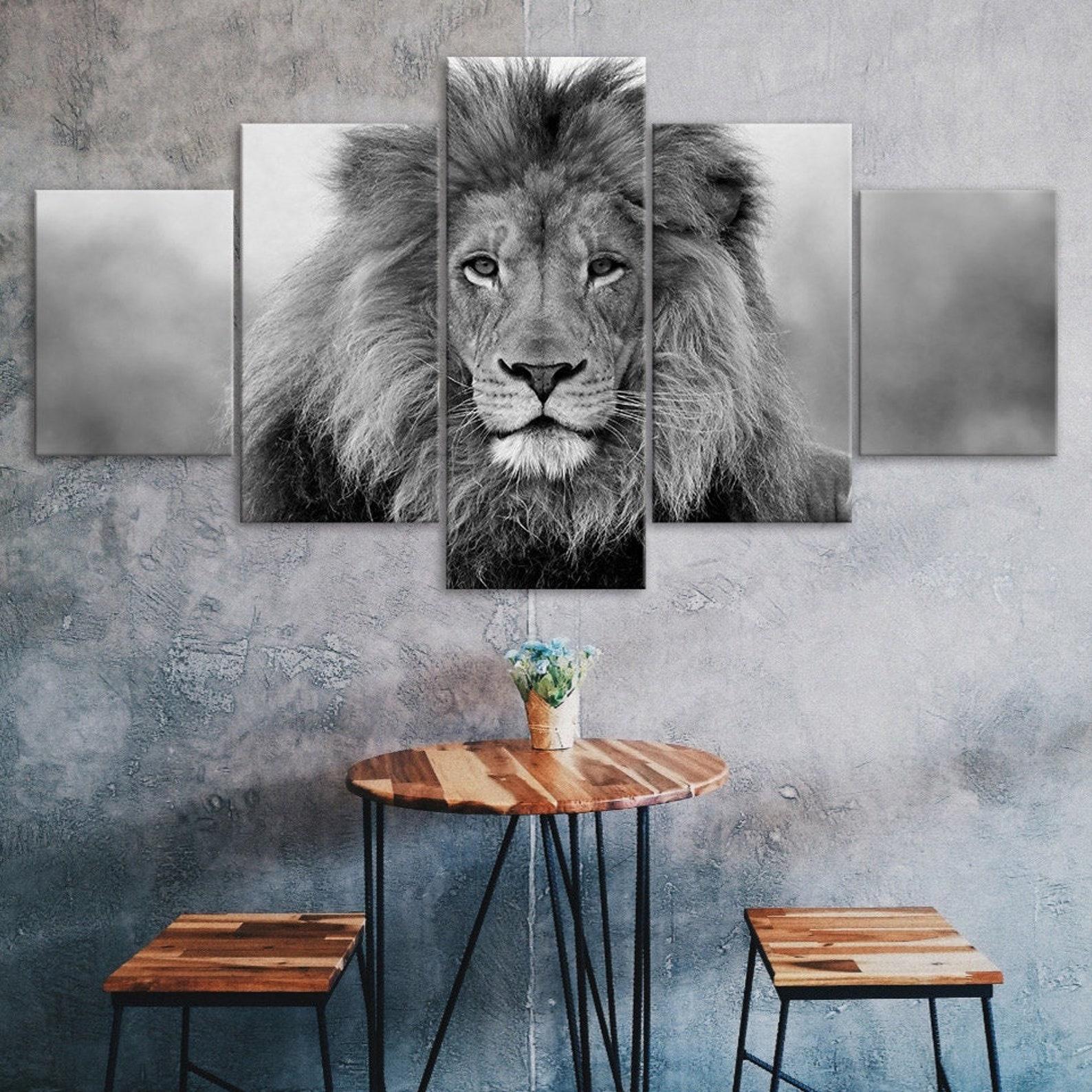 Lion Glare Black White Scene 5 Piece Five Panel Wall Canvas Print Modern Art Poster Home Decor Gift For Him For Her 20X35 20X45 20X55CM
Lion Glare Black White Scene 5 Piece Five Panel Wall Canvas Print Modern Art Poster Home Decor Gift For Him For Her 20X35 20X45 20X55CM