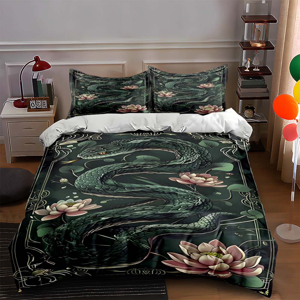 Serpentine lotus design. Bedding Duvet cover sets Duvet covers Pillowcases gifts (1 * Duvet Cover 2 * Pillowcases, without duvet insert) 135x200cm
Serpentine lotus design. Bedding Duvet cover sets Duvet covers Pillowcases gifts (1 * Duvet Cover 2 * Pillowcases, without duvet insert) 135x200cm