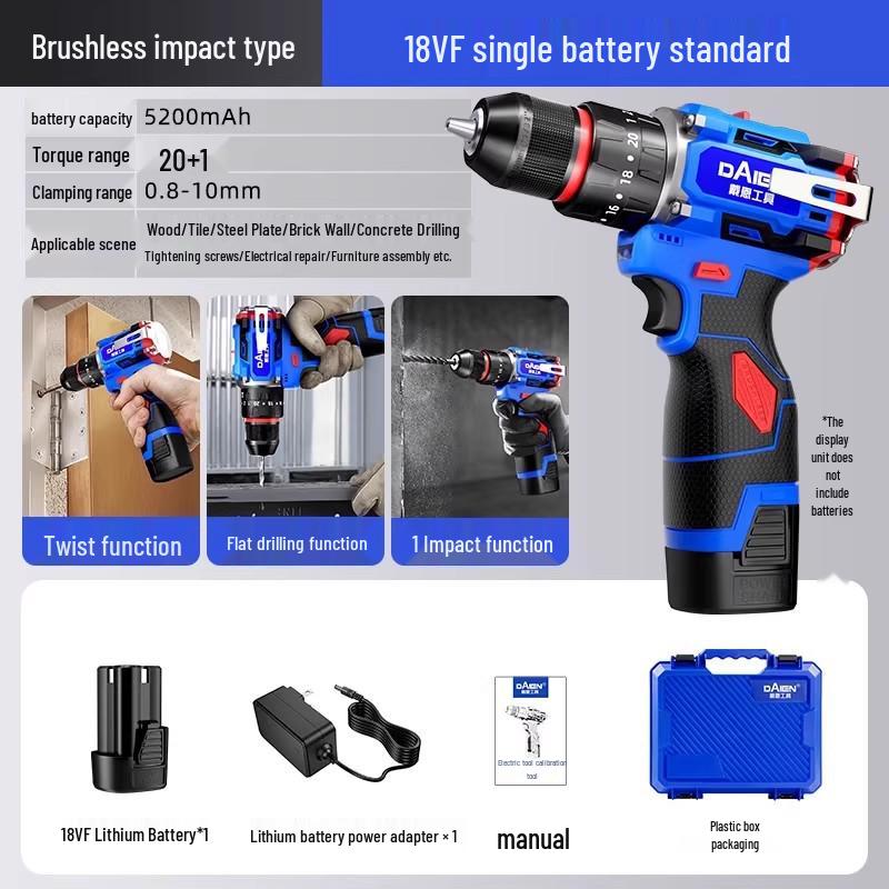 Brushless Rechargeable Lithium Hand Drill & Electric Screwdriver for Home Use
Brushless Rechargeable Lithium Hand Drill & Electric Screwdriver for Home Use