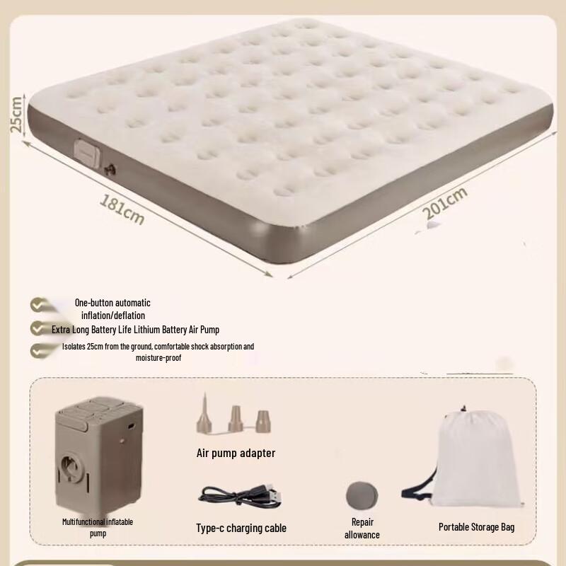 Outdoor Self-Inflating Flocked Camping Air Mattress 200x180x25cm
Outdoor Self-Inflating Flocked Camping Air Mattress 200x180x25cm
