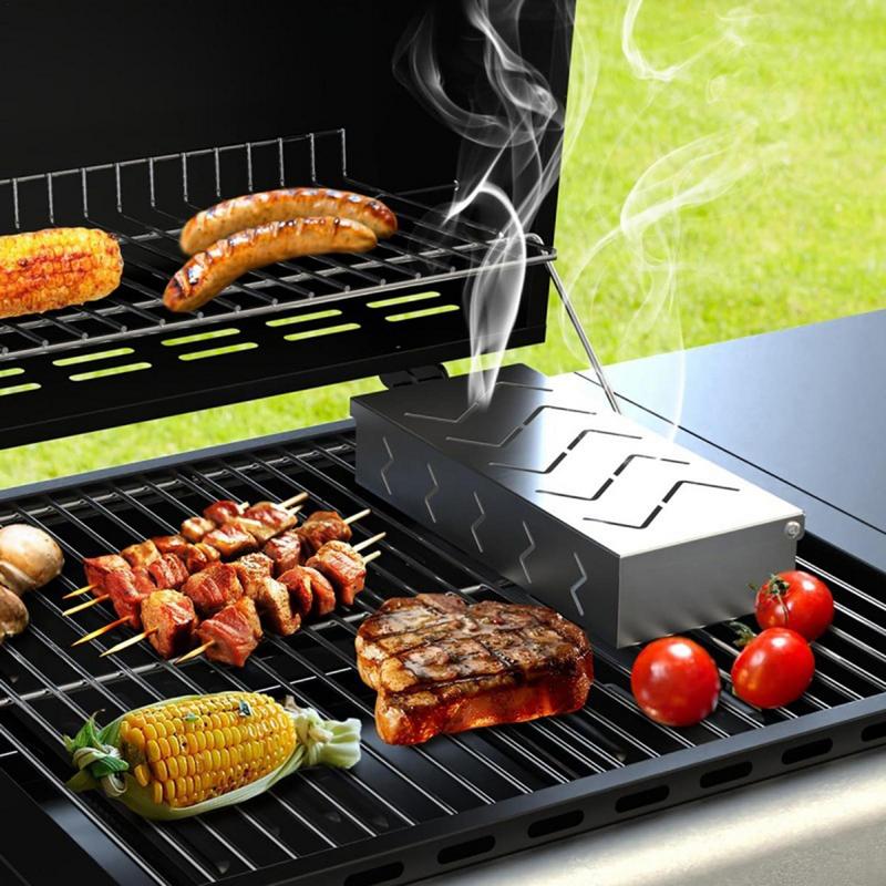 Outdoor Grilling Box Wood Chips BBQ Grill Case With Hinged Lid BBQ Grill Case Enhanced Wood Chips Flavor For Grill Food Lovers
Outdoor Grilling Box Wood Chips BBQ Grill Case With Hinged Lid BBQ Grill Case Enhanced Wood Chips Flavor For Grill Food Lovers