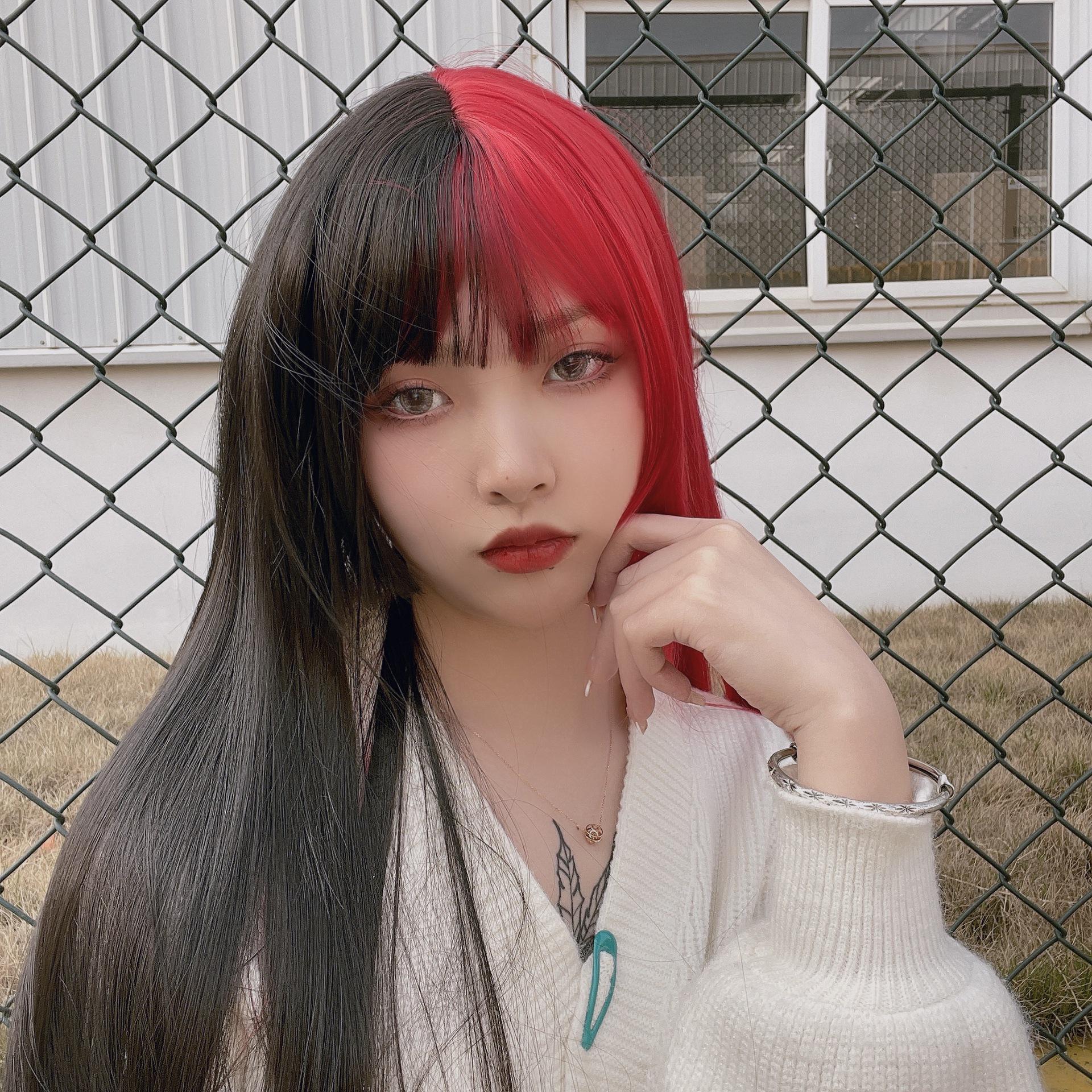 Двухцветный черно-красный парик принцессы - Длинный прямой из синтетического волокна для Хэллоуина Black + Linen
Двухцветный черно-красный парик принцессы - Длинный прямой из синтетического волокна для Хэллоуина Black + Linen