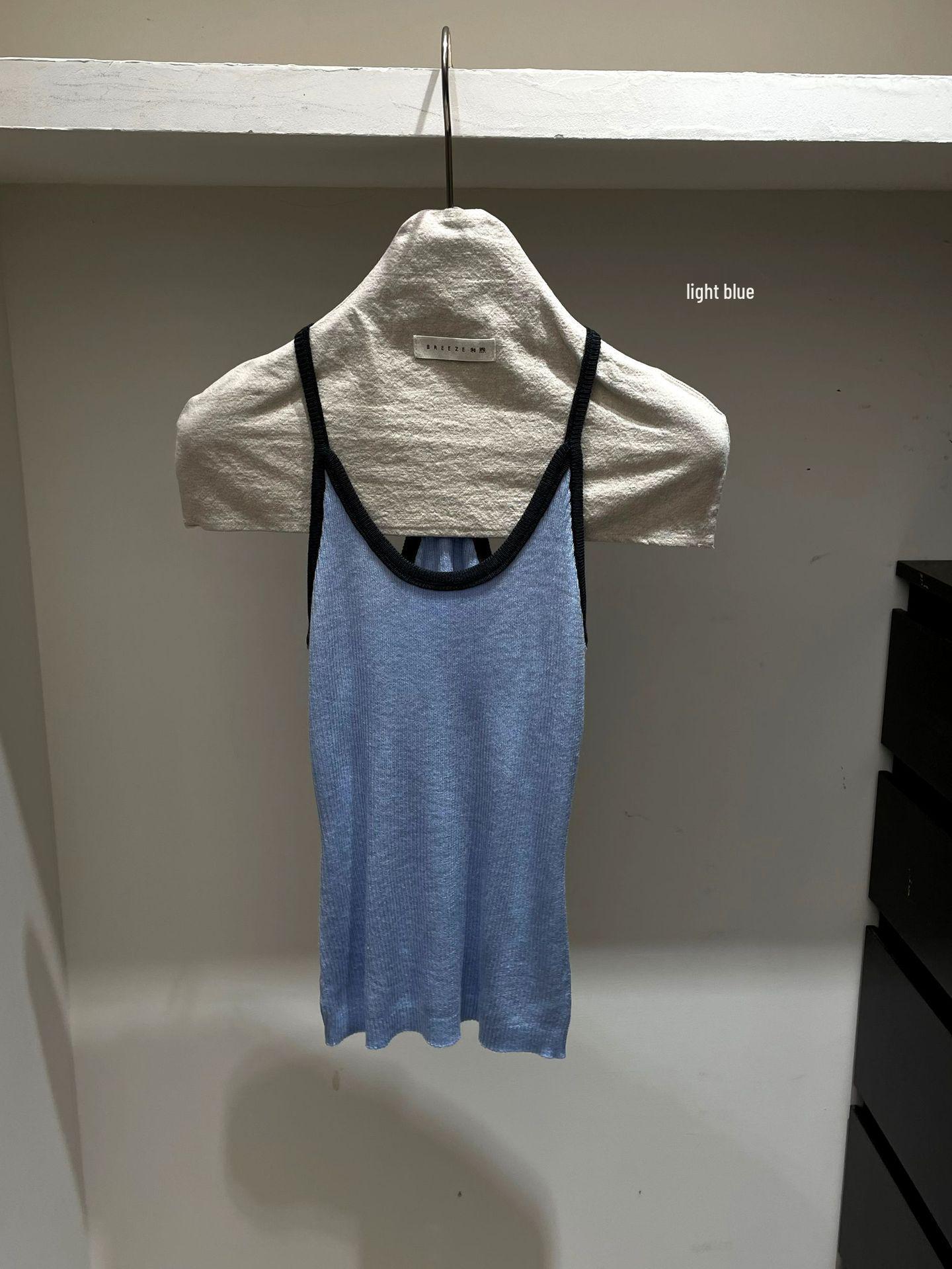 MILDNESS Women s Color Block Strappy Tank Top - French Style, Sweet Spicy Design, Beautiful Back, Versatile Inner and Outer Wear for Summer One Size світло-синій колір
MILDNESS Women s Color Block Strappy Tank Top - French Style, Sweet Spicy Design, Beautiful Back, Versatile Inner and Outer Wear for Summer One Size світло-синій колір