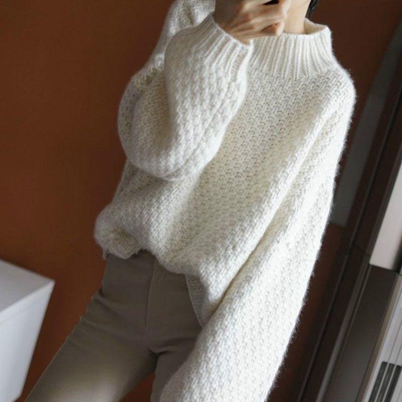 Мягкий белый свитер женский осенне-зимний толстый круглый вырез рукава-фонарики мягкий свободный трикотаж осень-зима One Size белый
Мягкий белый свитер женский осенне-зимний толстый круглый вырез рукава-фонарики мягкий свободный трикотаж осень-зима One Size белый