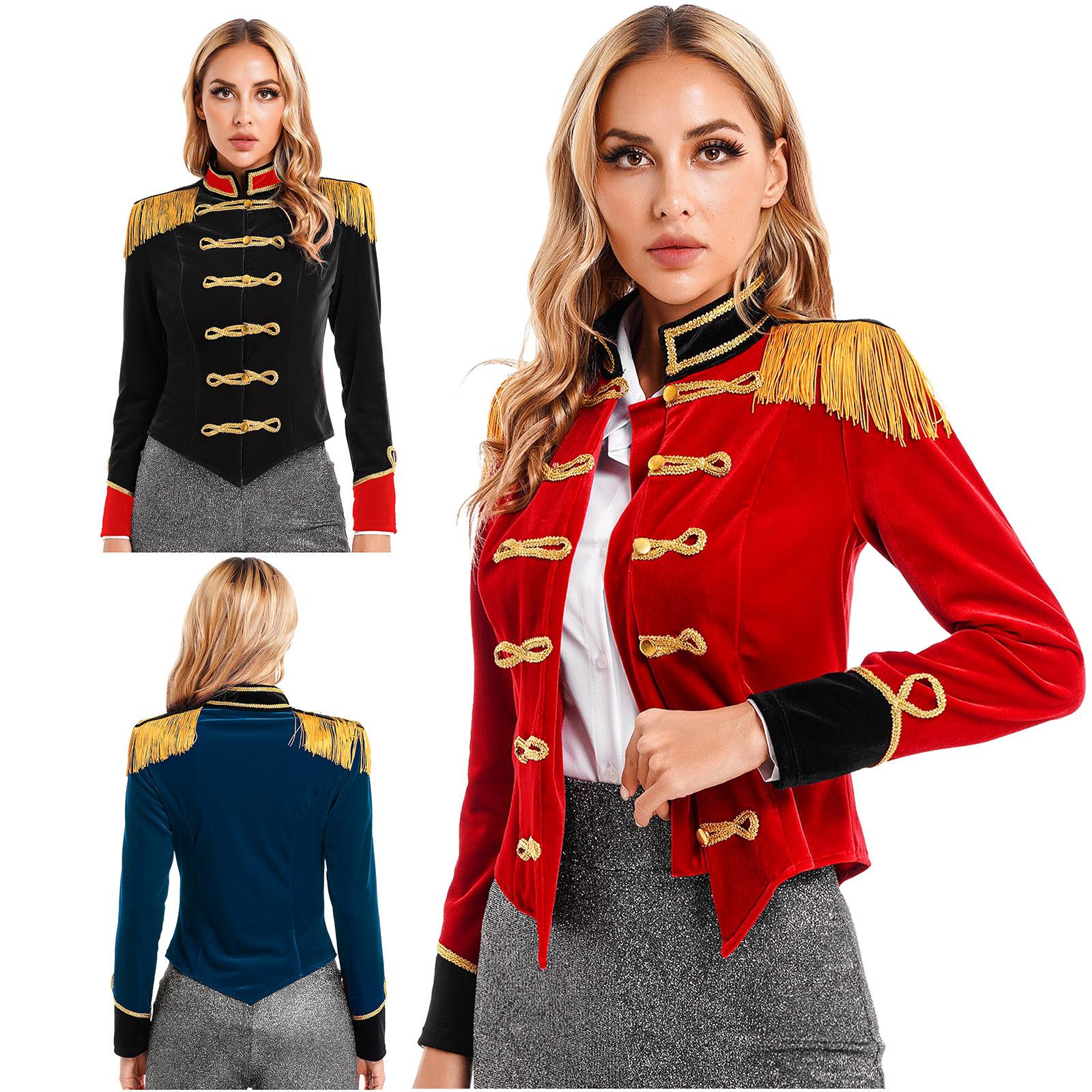Womens Circus Ringmaster Costume Halloween Theme Party Cosplay Outfit Stand Collar Fringed Shoulder Board Velvet Jacket Coat S червоний
Womens Circus Ringmaster Costume Halloween Theme Party Cosplay Outfit Stand Collar Fringed Shoulder Board Velvet Jacket Coat S червоний