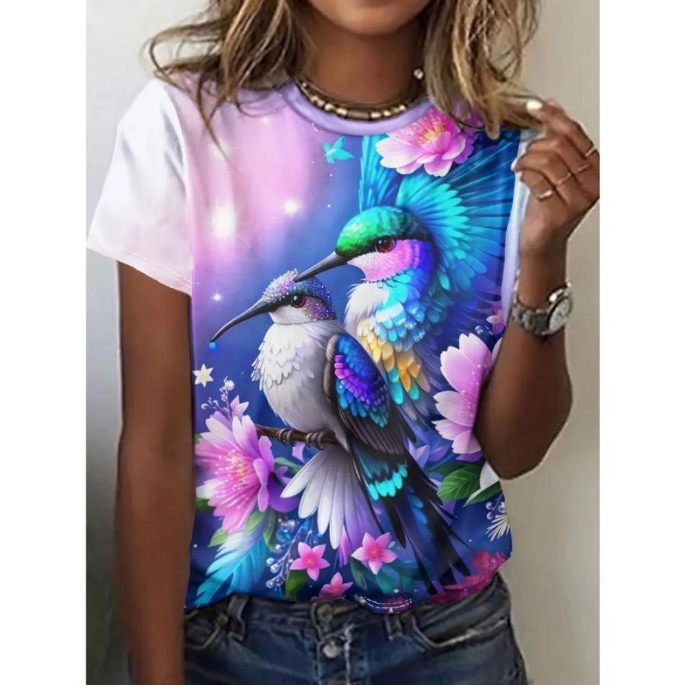 Colorful hummingbird flower T-shirt, loose fit, breathable short sleeved XL
Colorful hummingbird flower T-shirt, loose fit, breathable short sleeved XL