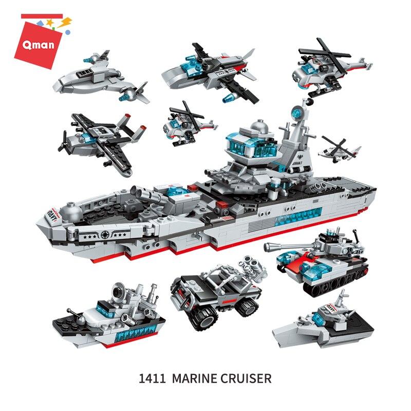 1411 NAVY Cruiser Warship Helicopter Fighter Car Military Tank Model DIY Building Blocks Sets Educational Toys for Children
1411 NAVY Cruiser Warship Helicopter Fighter Car Military Tank Model DIY Building Blocks Sets Educational Toys for Children