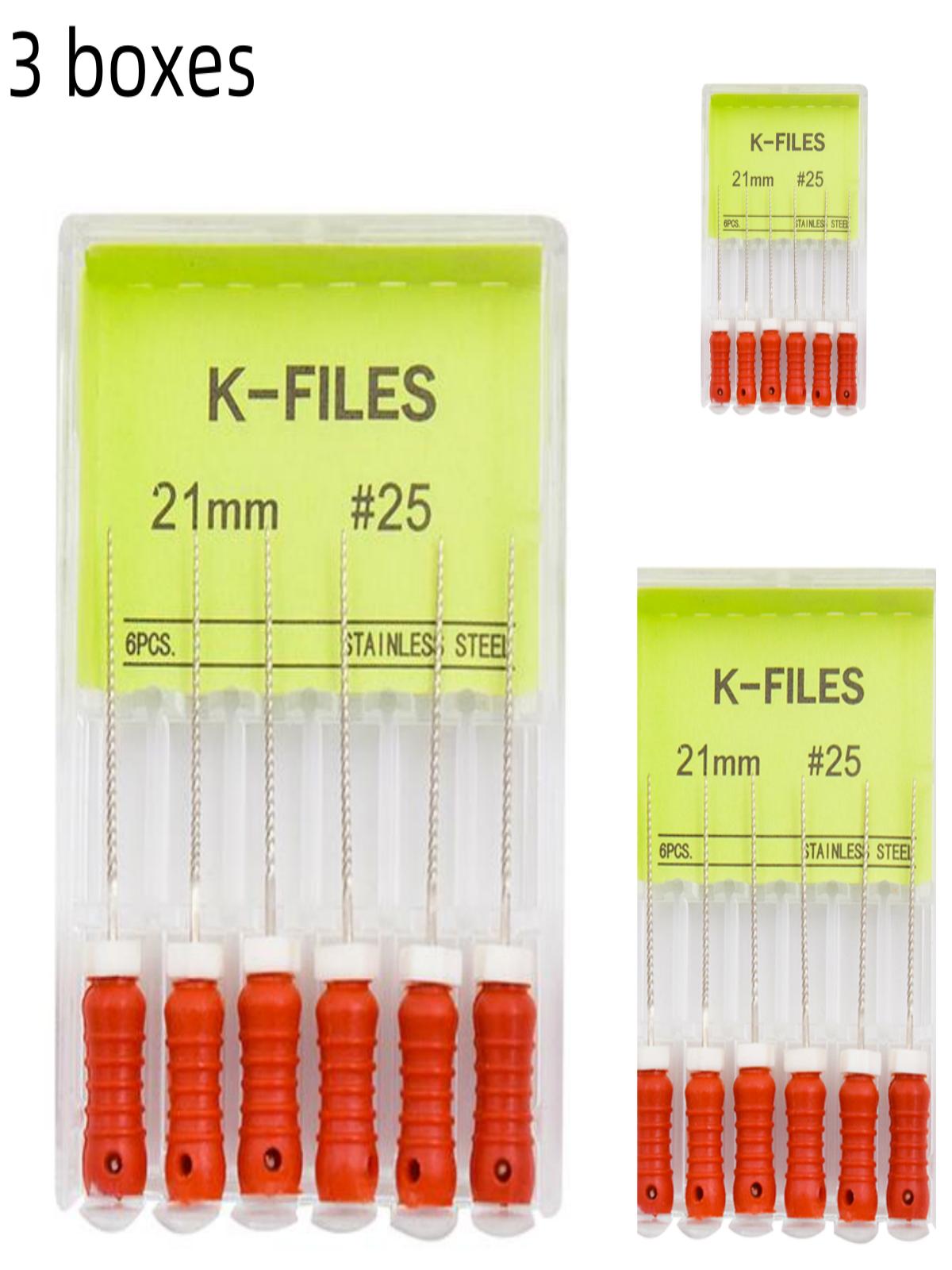 3 коробки, 6 шт./коробка стоматологических файлов K 21 мм/25 мм ручные файлы из нержавеющей стали файлы корневых каналов стоматологические эндодонтические инструменты 21mm 25 красный
3 коробки, 6 шт./коробка стоматологических файлов K 21 мм/25 мм ручные файлы из нержавеющей стали файлы корневых каналов стоматологические эндодонтические инструменты 21mm 25 красный