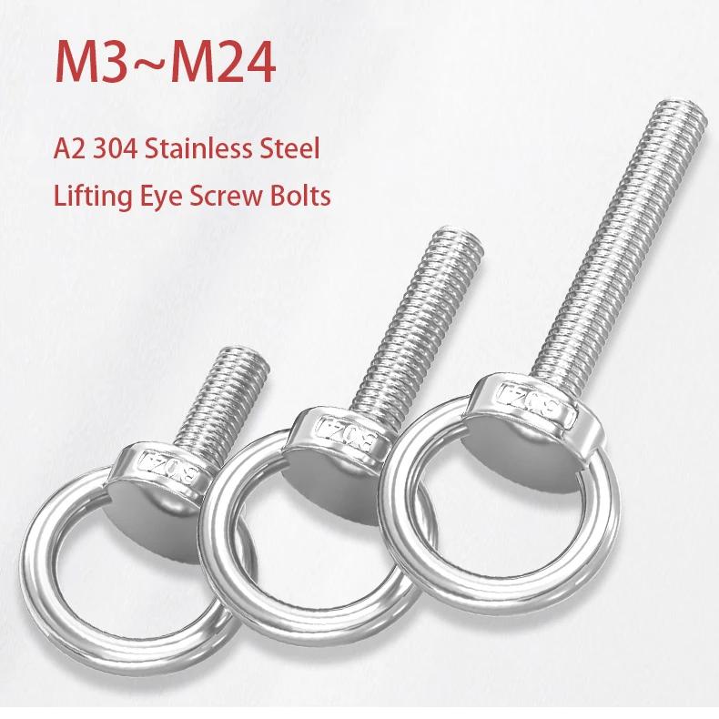 1PCS A2 304 Stainless Steel Lifting Eye Screw Bolts M3 M4 M5 M6 M8 M10 M12 M14 M16 M20 M24 Round Ring Hook Bolt Screw M3x9mm
1PCS A2 304 Stainless Steel Lifting Eye Screw Bolts M3 M4 M5 M6 M8 M10 M12 M14 M16 M20 M24 Round Ring Hook Bolt Screw M3x9mm