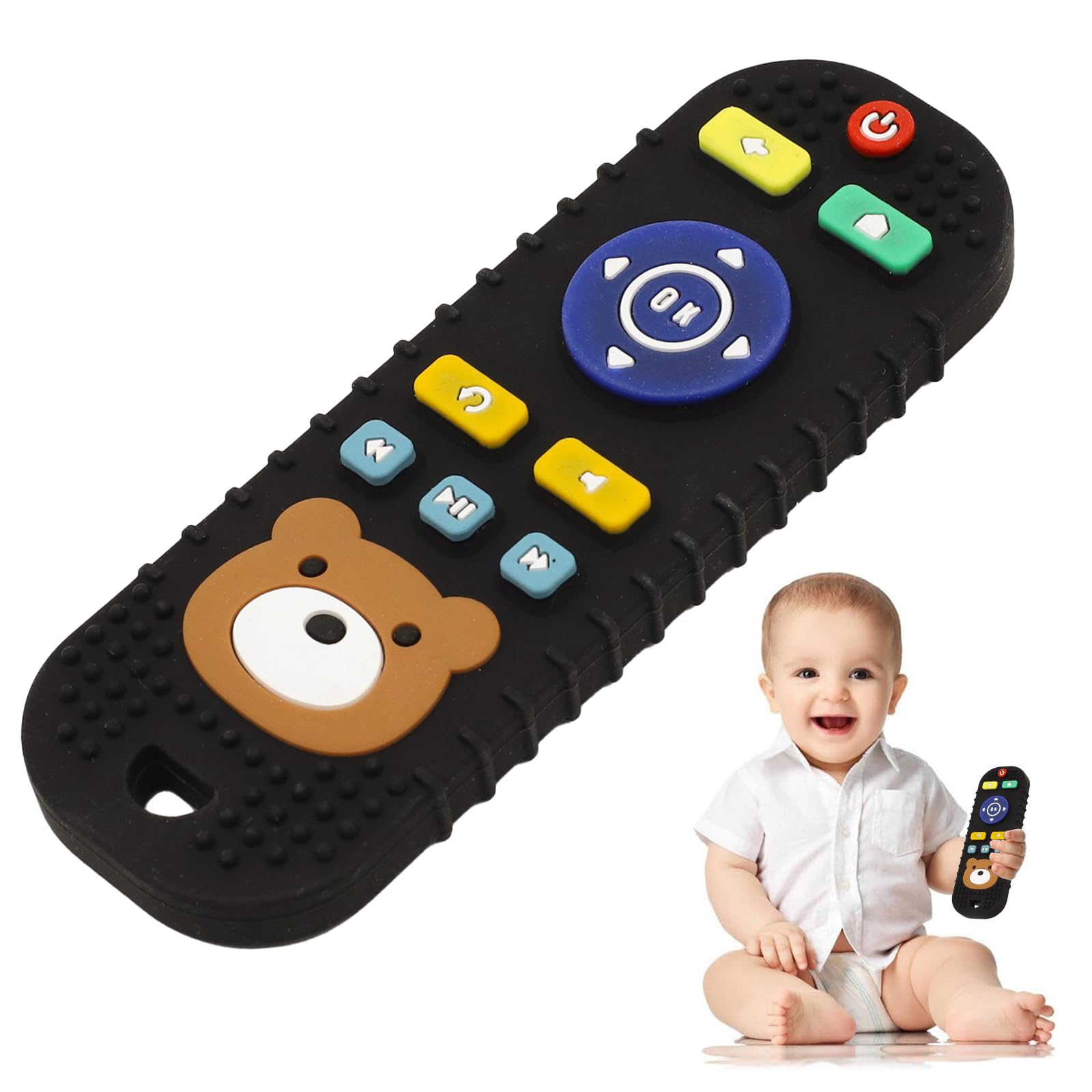 PAVIKE Baby Toy Cute Bear Silicone Teething Early Education Educational Toy Washable Baby Remote Control Toy Toy Early Education Toy Sensory чорний
PAVIKE Baby Toy Cute Bear Silicone Teething Early Education Educational Toy Washable Baby Remote Control Toy Toy Early Education Toy Sensory чорний