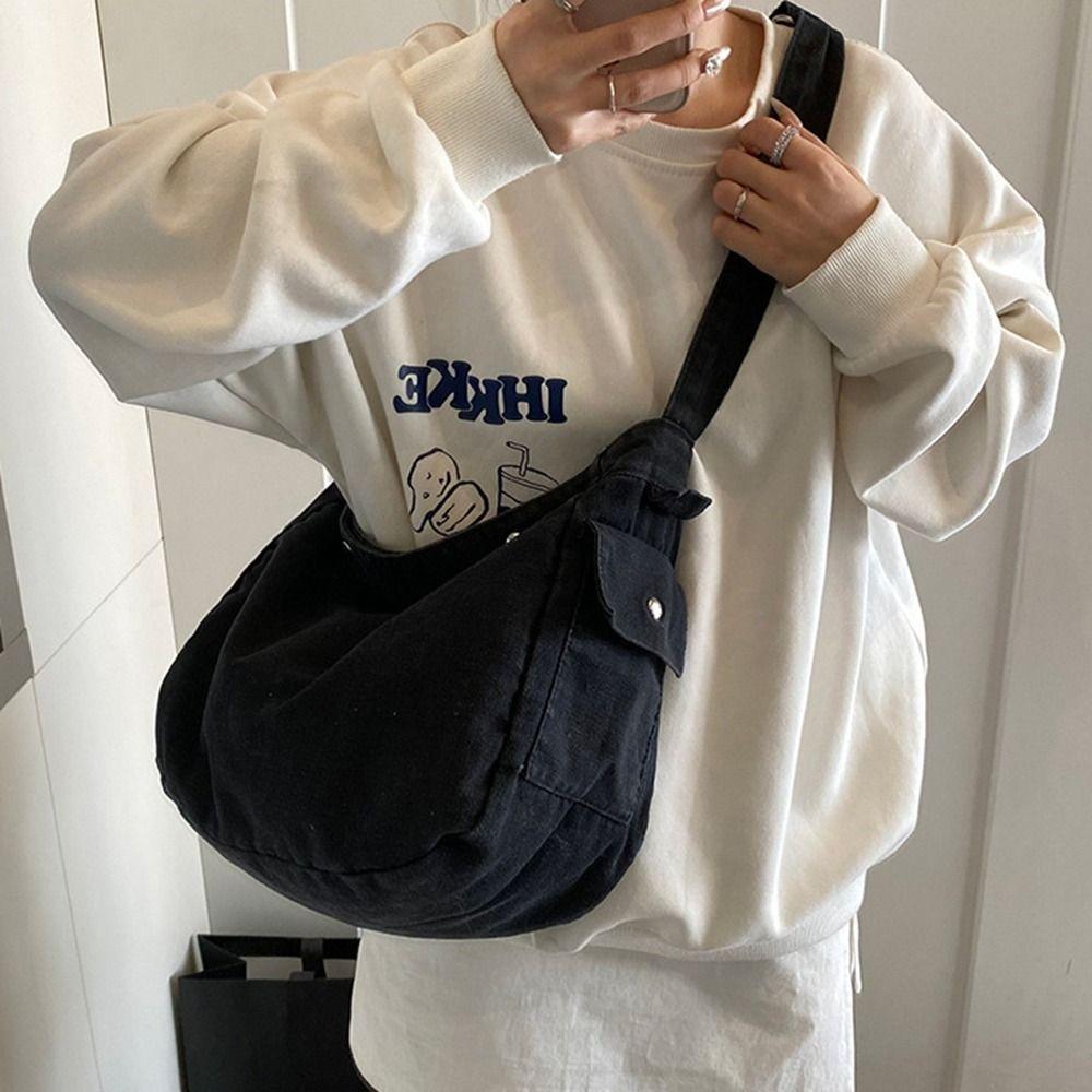 Street Style Denim Canvas Bag Crossbody Bag Simple Tote Bag Casual Vintage Handbag Outdoor чорний
Street Style Denim Canvas Bag Crossbody Bag Simple Tote Bag Casual Vintage Handbag Outdoor чорний