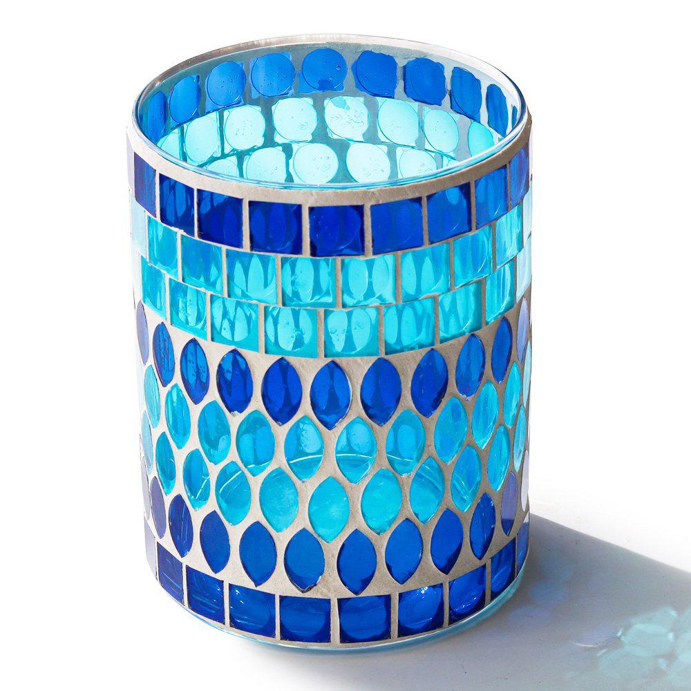 Mediterranean Blue Sea Breeze Mosaic Glass Candlestick & Makeup Brush Holder / Succulent Planter Decor
Mediterranean Blue Sea Breeze Mosaic Glass Candlestick & Makeup Brush Holder / Succulent Planter Decor