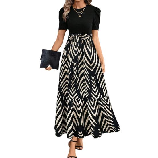 Летнее платье с круглым вырезом, коротким рукавом, высокой талией, длинное платье с принтом листьев и струящимся подолом, повседневная одежда M чёрный
Летнее платье с круглым вырезом, коротким рукавом, высокой талией, длинное платье с принтом листьев и струящимся подолом, повседневная одежда M чёрный