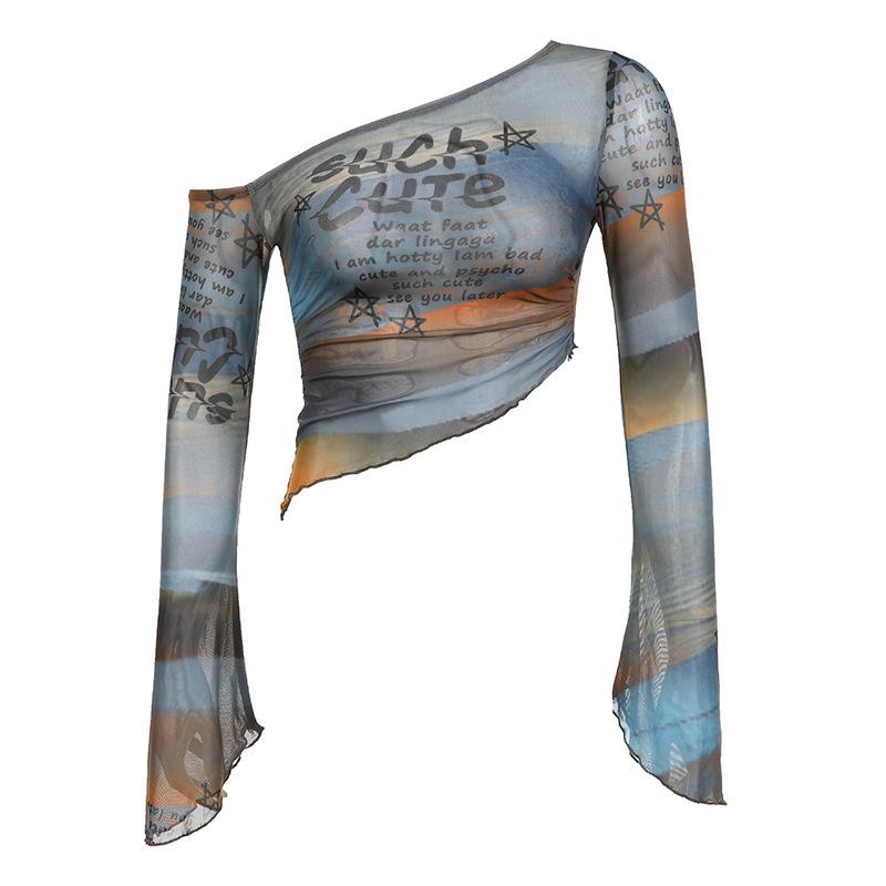 Острая девчонка Y2K колор-блок с открытыми плечами футболка с принтом букв сетчатый рукав-клеш неровный подол нишевый кроп-топ L
Острая девчонка Y2K колор-блок с открытыми плечами футболка с принтом букв сетчатый рукав-клеш неровный подол нишевый кроп-топ L