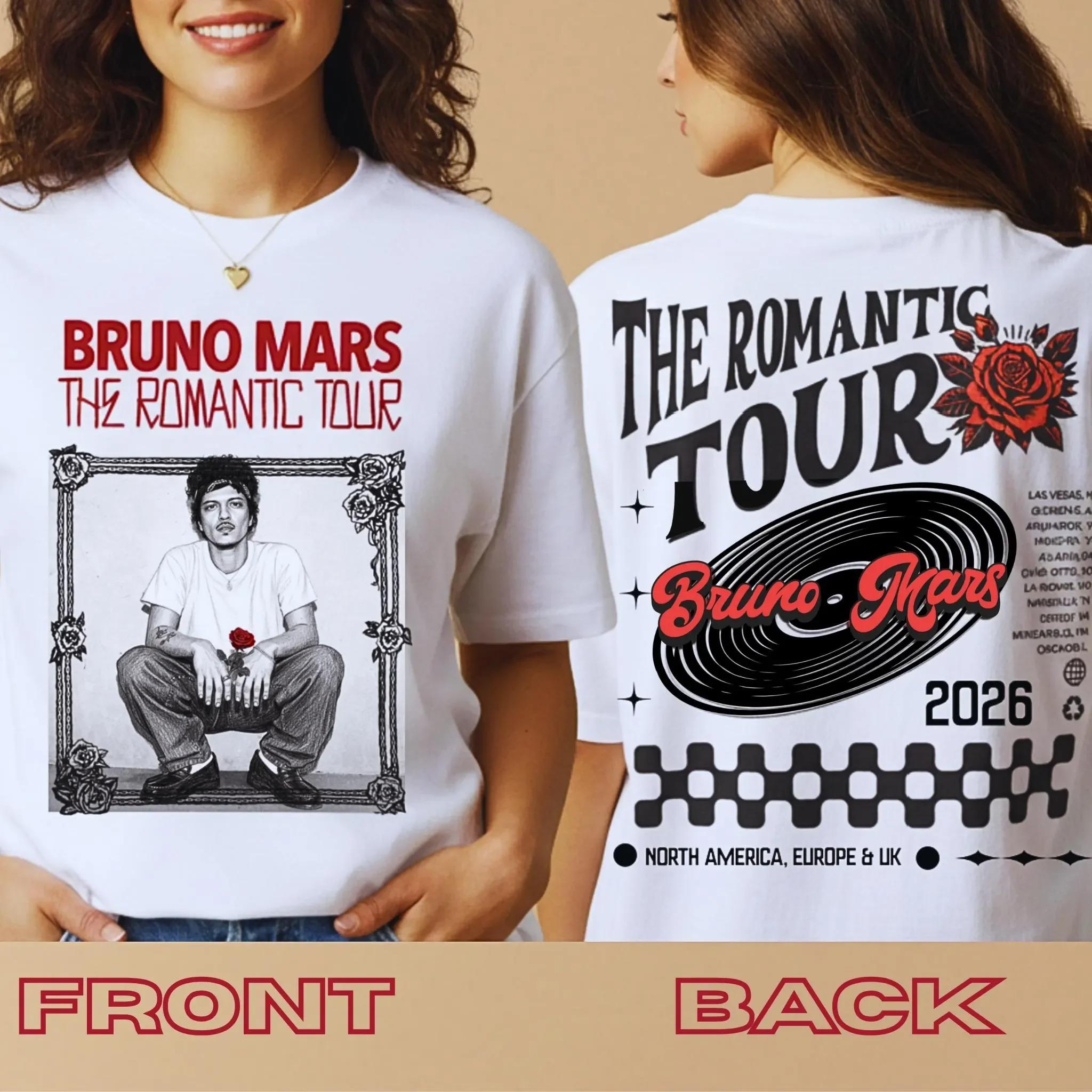 Bruno Mars The Romantic Tour 2026 Rose & Vinyl Double-Sided Vintage Black T-Shirt | Pop Music Concert Fan Merch Tee M бежевий
Bruno Mars The Romantic Tour 2026 Rose & Vinyl Double-Sided Vintage Black T-Shirt | Pop Music Concert Fan Merch Tee M бежевий