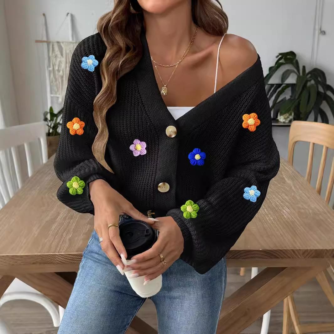 Женский свитер большого размера, кардиган, осень и зима, ручная вязка крючком, цветок, сращивание, короткая куртка на пуговицах, свитер, кардиган M чёрный
Женский свитер большого размера, кардиган, осень и зима, ручная вязка крючком, цветок, сращивание, короткая куртка на пуговицах, свитер, кардиган M чёрный