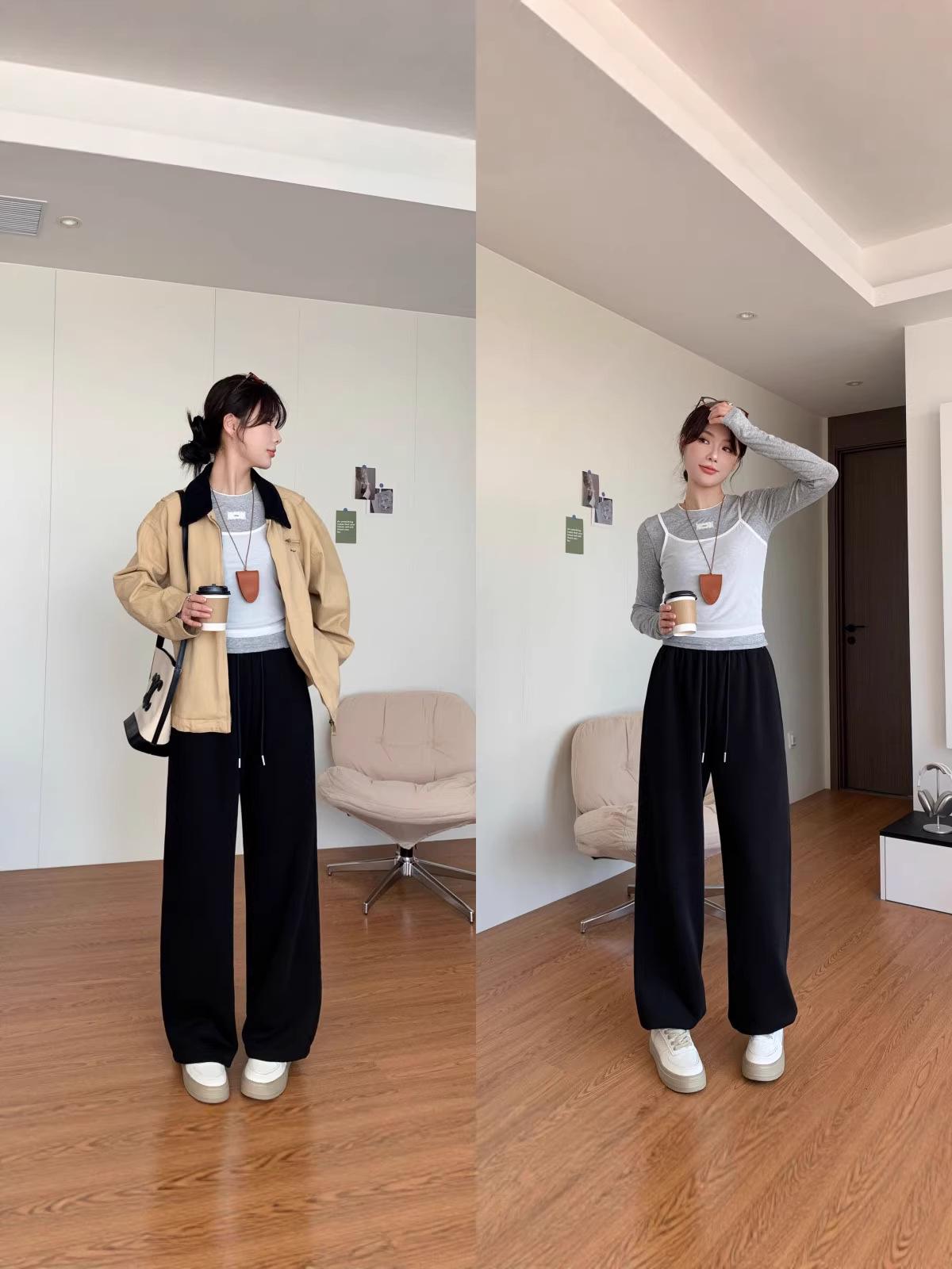 Plus Size Japanese Spring Casual Wide-Leg Drawstring Sweatpants with Adjustable Hem and Pockets Medium чорний
Plus Size Japanese Spring Casual Wide-Leg Drawstring Sweatpants with Adjustable Hem and Pockets Medium чорний