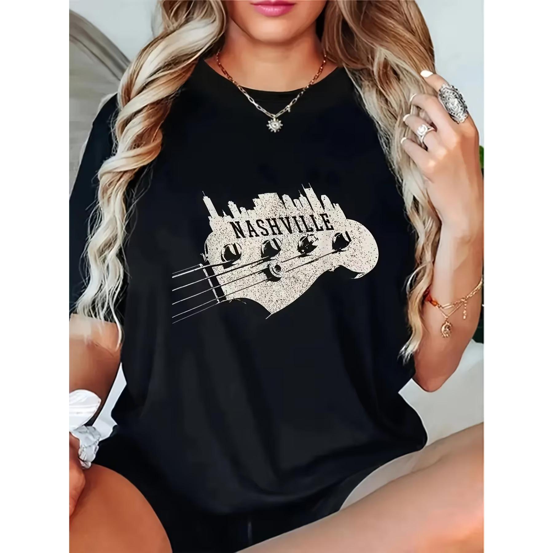 Women S Nashville Guitar & Music Note Graphic T-Shirt Slim Fit, Short Sleeve, Round Neck, Casual Summer Tee XXL чорний
Women S Nashville Guitar & Music Note Graphic T-Shirt Slim Fit, Short Sleeve, Round Neck, Casual Summer Tee XXL чорний