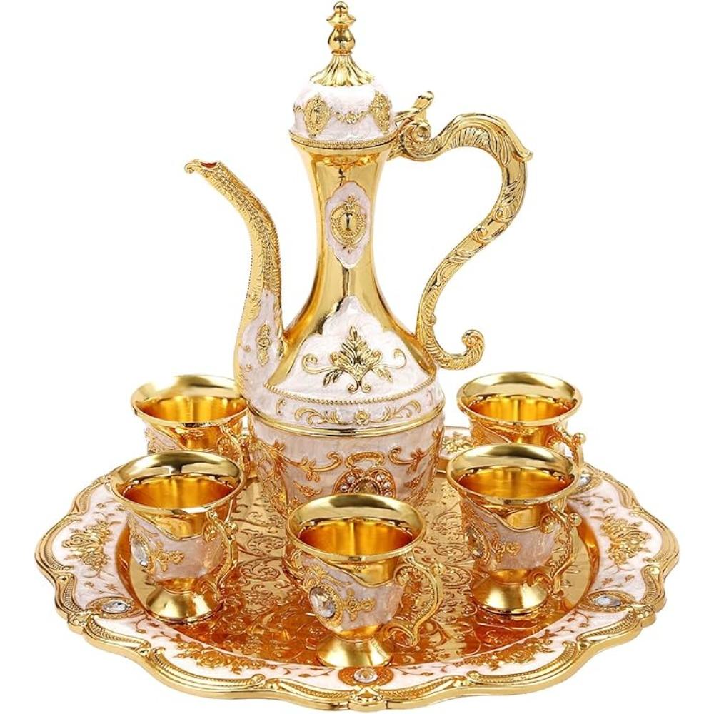 Vintage Metal Turkish Coffee Pot Set Creative European Turkish Tea Set Home Decor Crafts Restaurant Hotels Tea Art Galleries Use
Vintage Metal Turkish Coffee Pot Set Creative European Turkish Tea Set Home Decor Crafts Restaurant Hotels Tea Art Galleries Use