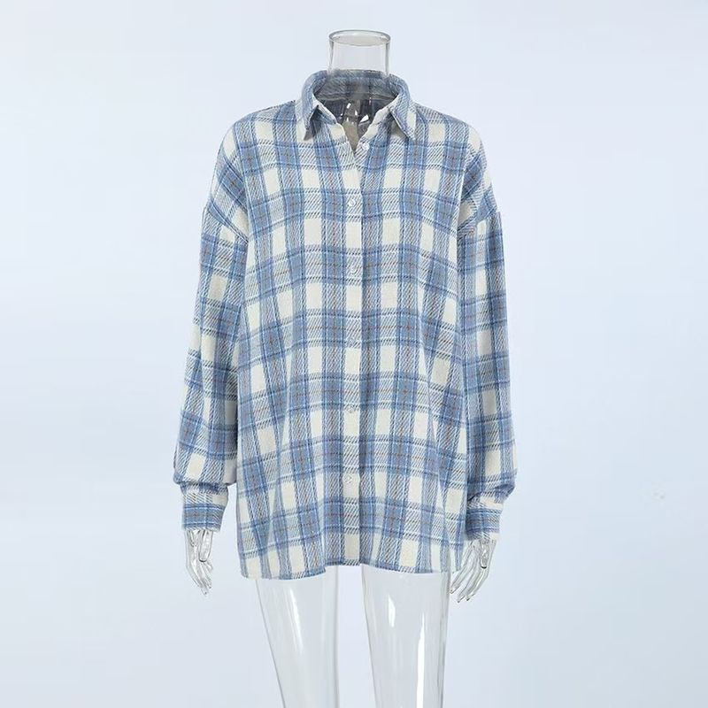 Fashion New Arrival Casual Fashionable Loose All-Match Elegant Gingham Shirt Loose Checked Shirt Blue L
Fashion New Arrival Casual Fashionable Loose All-Match Elegant Gingham Shirt Loose Checked Shirt Blue L